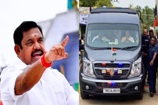 AIADMK General Secretary Edappadi Palaniswami crawling in a new Force Urbania vehicle to engage in 2024 parliament election work