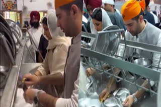 Parineeti Chopra, Raghav Chadha indulge in seva at Golden Temple, video viral