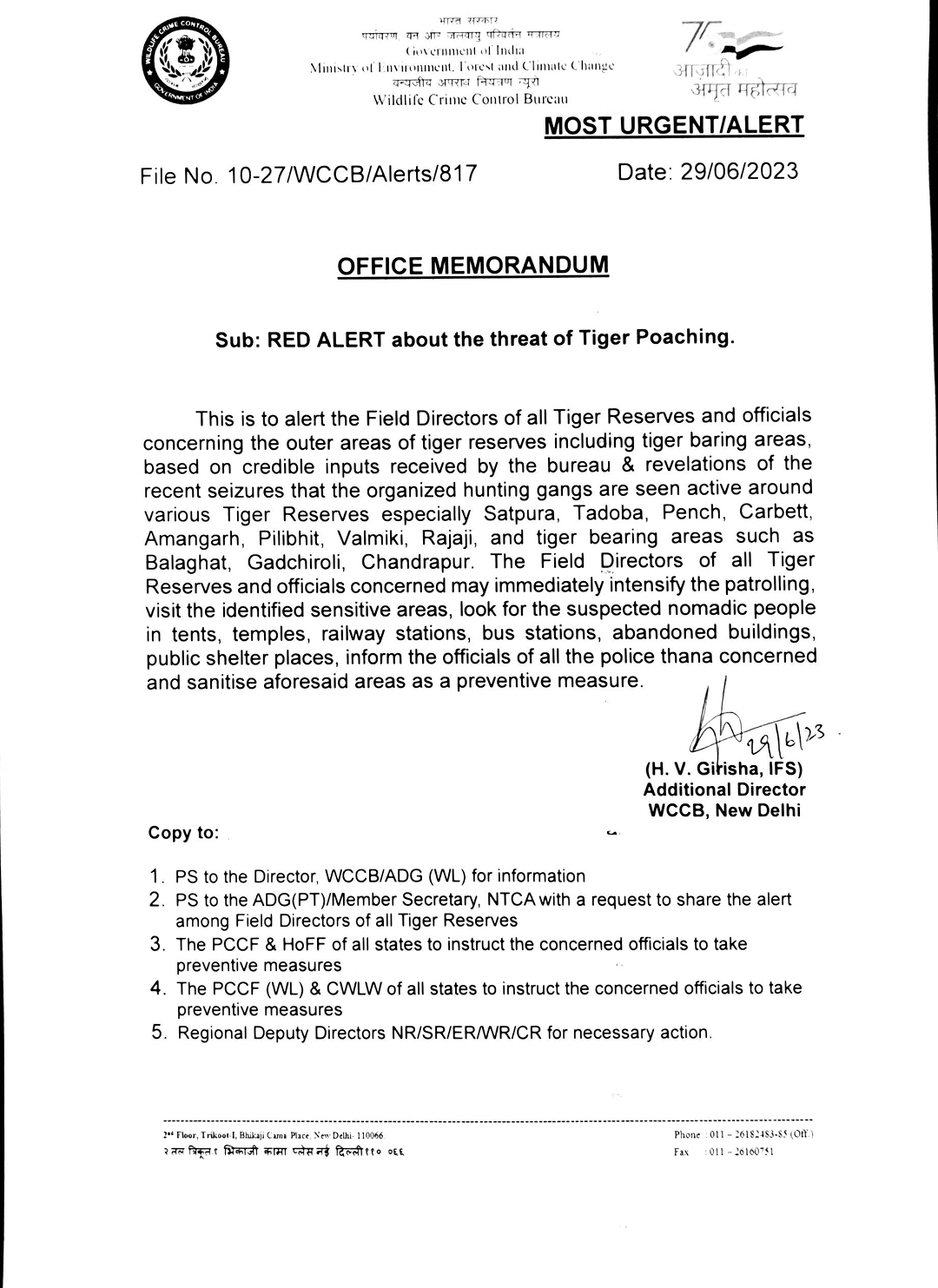 Red alert in tiger reserve area