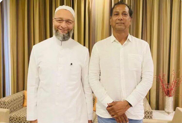 Asaduddin Owaisi with Rajendra Gudha