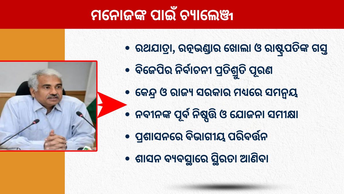 ମୁଖ୍ୟ ଶାସନ ସଚିବ ମନୋଜ ଆହୁଜାଙ୍କ ଆଗରେ ଅନେକ ଚ୍ୟାଲେଞ୍ଜ