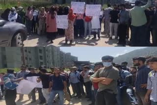 ڈوڈہ گورنمنٹ میڈیکل کالج کے طلباء مختلف مطالبات کو لے کر احتجاج