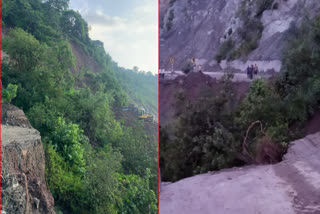 LANDSLIDE ON CHANDIGARH SHIMLA NH 5 IN SOLAN NATIONAL HIGHWAY 5 BLOCKED