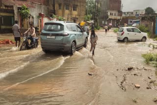 Ambikapur Roads turn Into Ponds