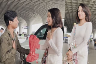 Watch: Shraddha Kapoor gushes as fan goes down on one knee with a bouquet at airport
