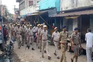 Police flag march in boarder area of Alwar