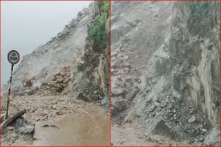Landslide near 6th Meel in Mandi