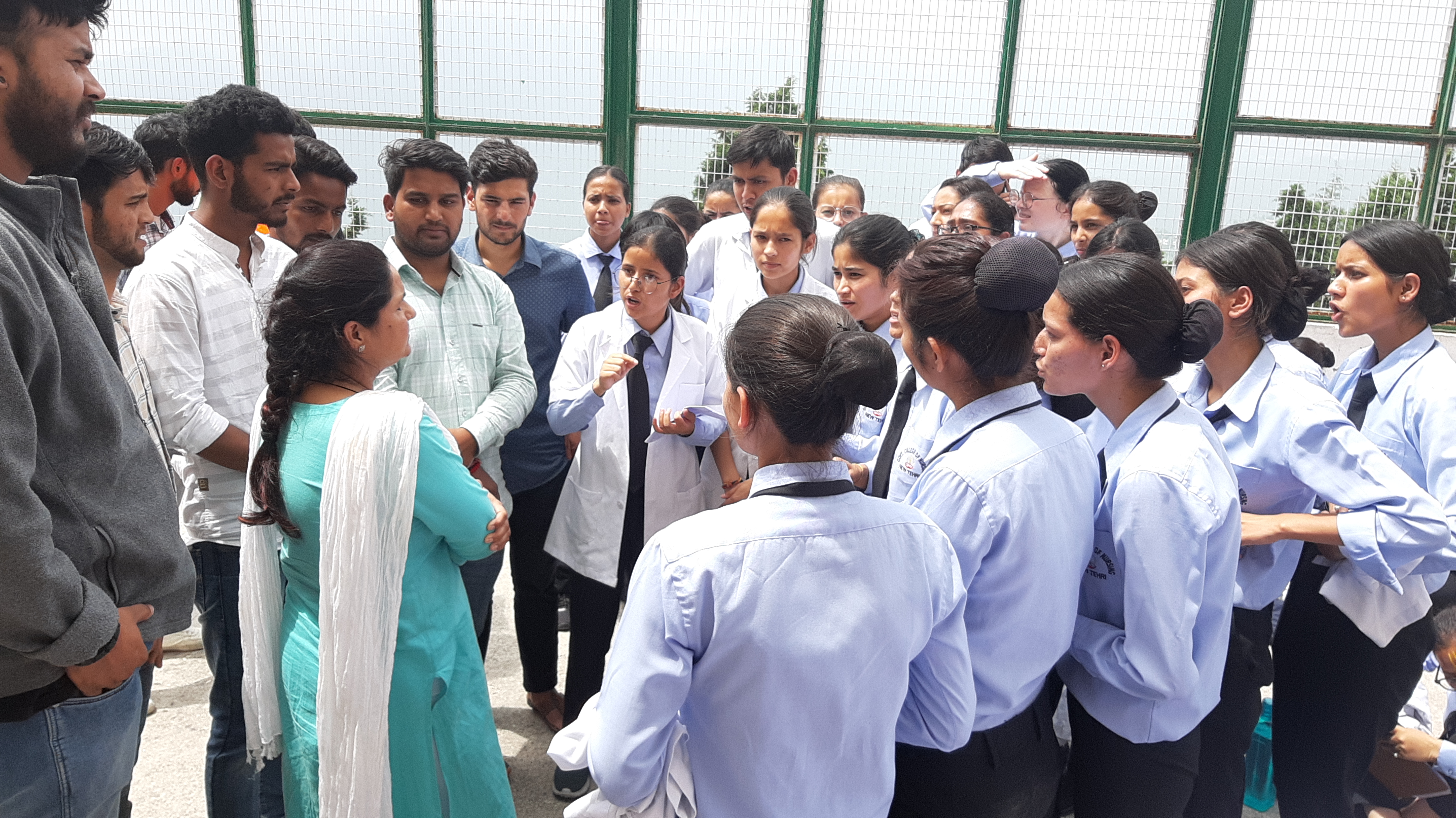 Nursing College Students dharna