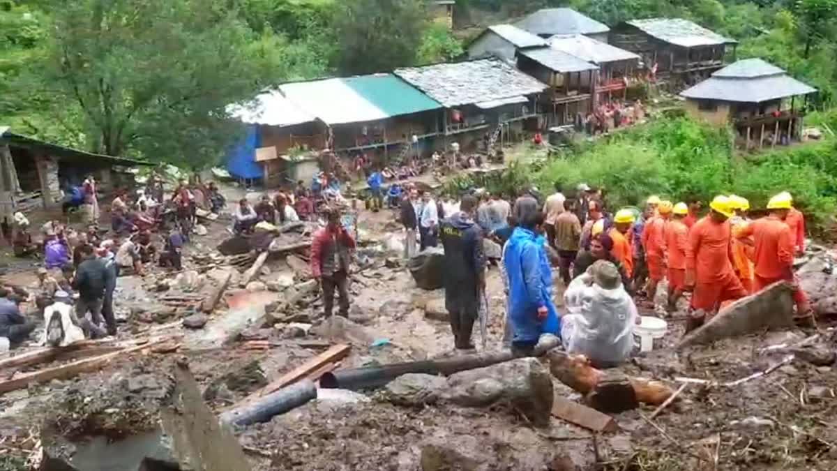 Cloudburst in Rajban village in Drang