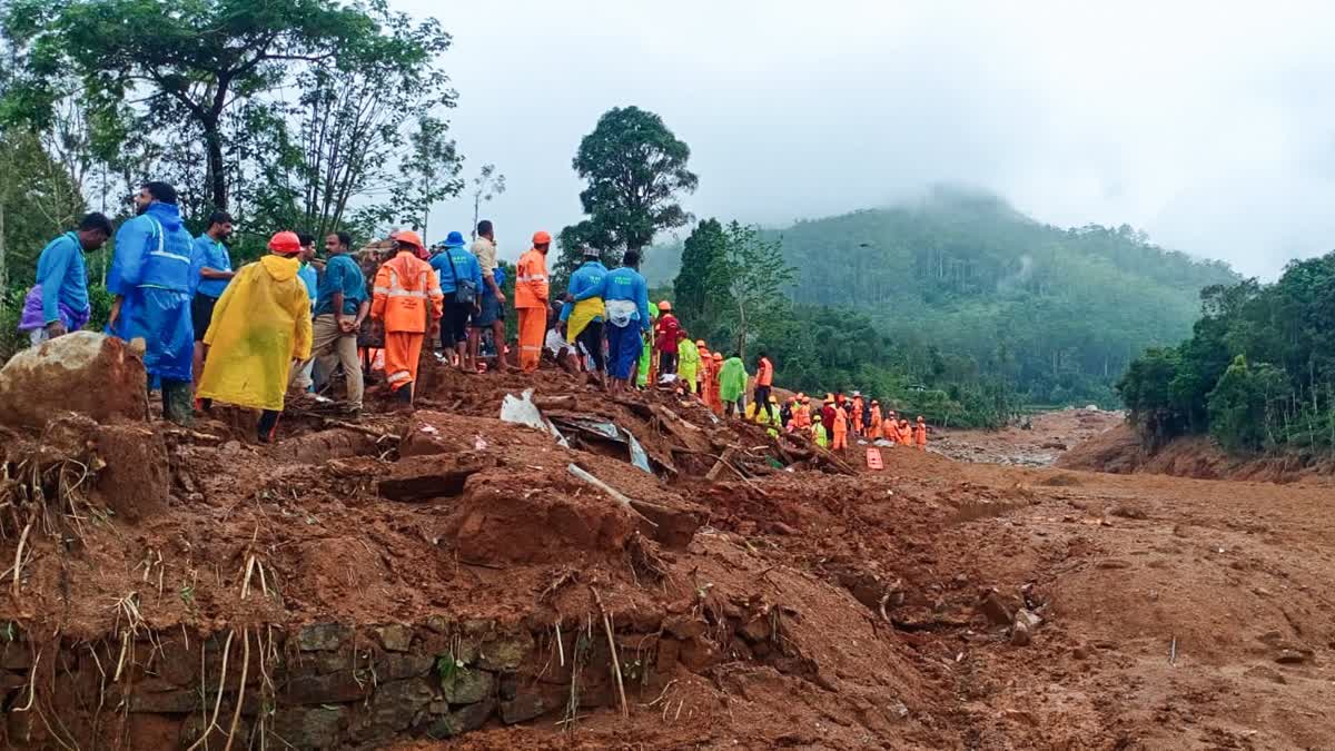 Rescue operation underway at the landslide-hit Wayanad in Kerala, on Wednesday, July 31, 2024