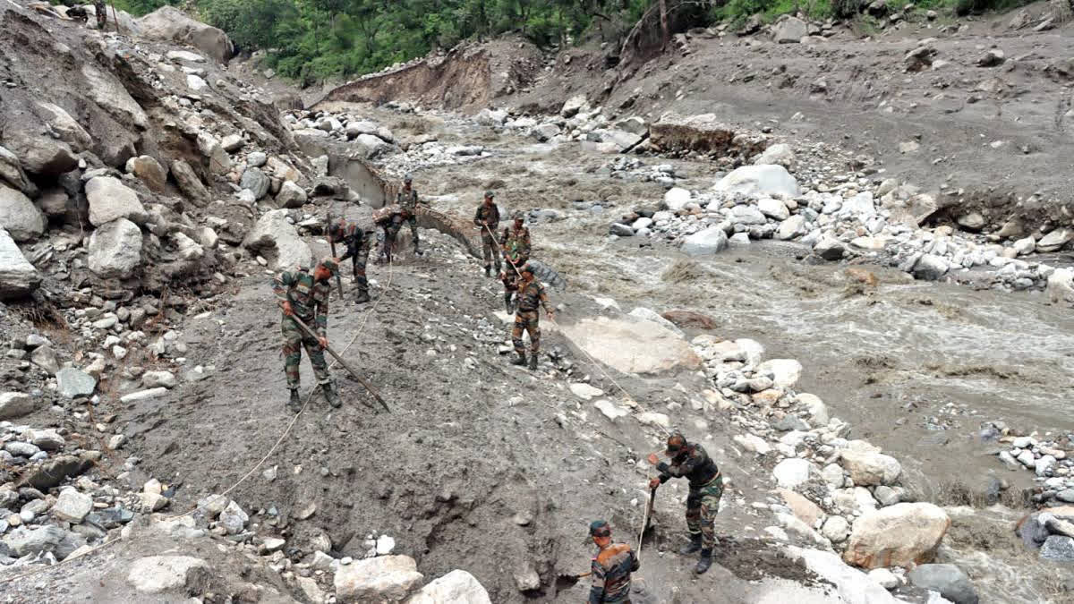 Cloudbursts in multiple districts of Himachal Pradesh including Kullu, Mandi, and Shimla, triggered flash floods, resulting in five deaths and leaving over 45 people missing. Rescue operations involving multiple agencies, including NDRF, Army, and police are underway to locate missing persons and provide assistance to affected areas.