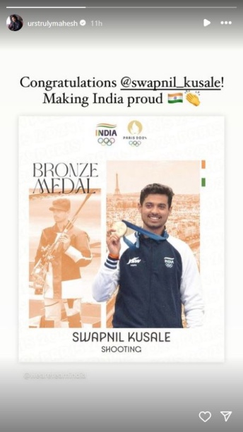 Celebs laud Swapnil Kusale after his historic win at Paris Olympics 2024