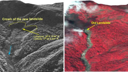 WAYANAD LANDSLIDES  INDIAN SPACE RESEARCH CENTRE  ISRO RELEASED SATELLITE IMAGES  വയനാട്‌ ഉരുള്‍പൊട്ടല്‍ ഐഎസ്ആർഒ