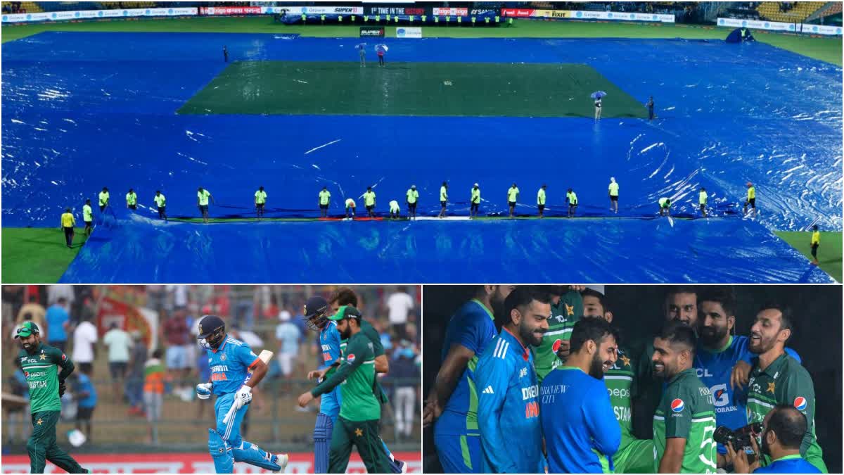 Ind Vs Pak in Asia Cup  Ind Vs Pak match in Asia Cup Called off  India Vs Pakistan Match  India Vs Pakistan  Asia Cup Group Stage  Rain  Group Stage  Super Four  മത്സരം മഴ പിടിച്ചു  ഇന്ത്യ പാക് മത്സരം ഉപേക്ഷിച്ചു  പാകിസ്ഥാന്‍ സൂപ്പര്‍ ഫോറില്‍  മത്സരം ഉപേക്ഷിച്ചതോടെ  ഓരോ പോയിന്‍റ്  Asia Cup  ഏഷ്യ കപ്പ്  മഴ  ഇന്ത്യ  പാകിസ്ഥാന്‍  സൂപ്പര്‍ ഫോര്‍