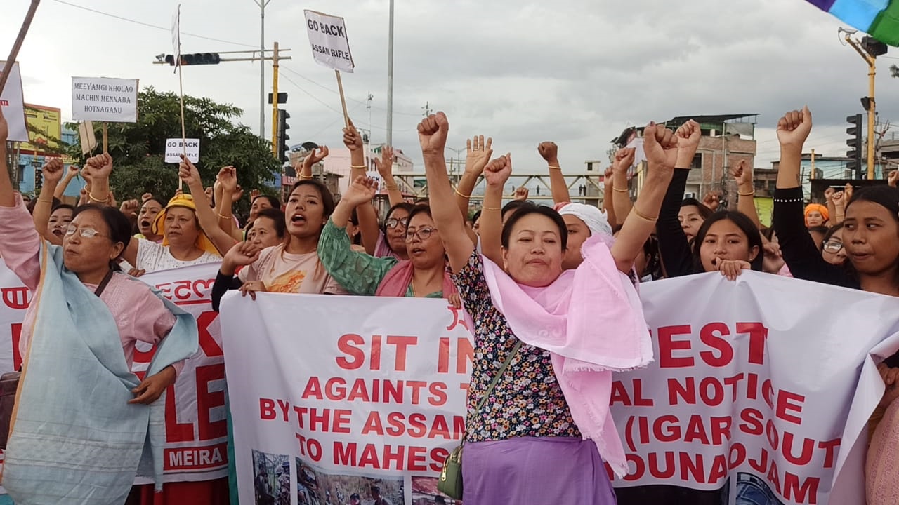 Mass protest against legal notice by Assam Rifles