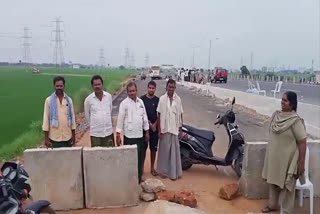 Farmers_Blocked_National_Highway_Works_in_Vijayawada