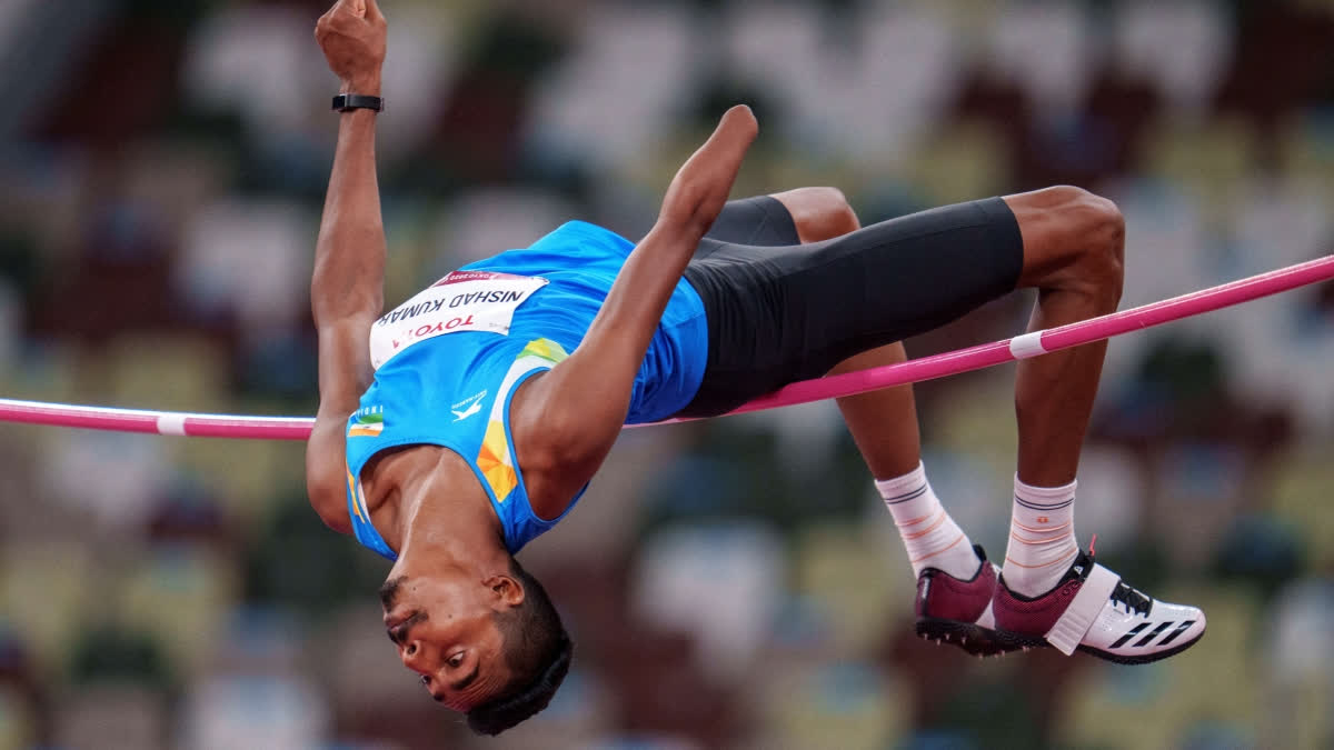 Nishad Kumar, a 24-year-old Indian para-athlete, clinched a silver medal in the men's high jump T47 at the Paris 2024 Paralympics with a season-best 2.04-meter jump on Monday. This is his second Paralympic medal, adding to his 2020 Tokyo silver. His dedication has made him a shining star in Indian para-athletics.