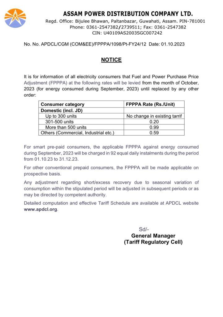 Electricity tariff hike