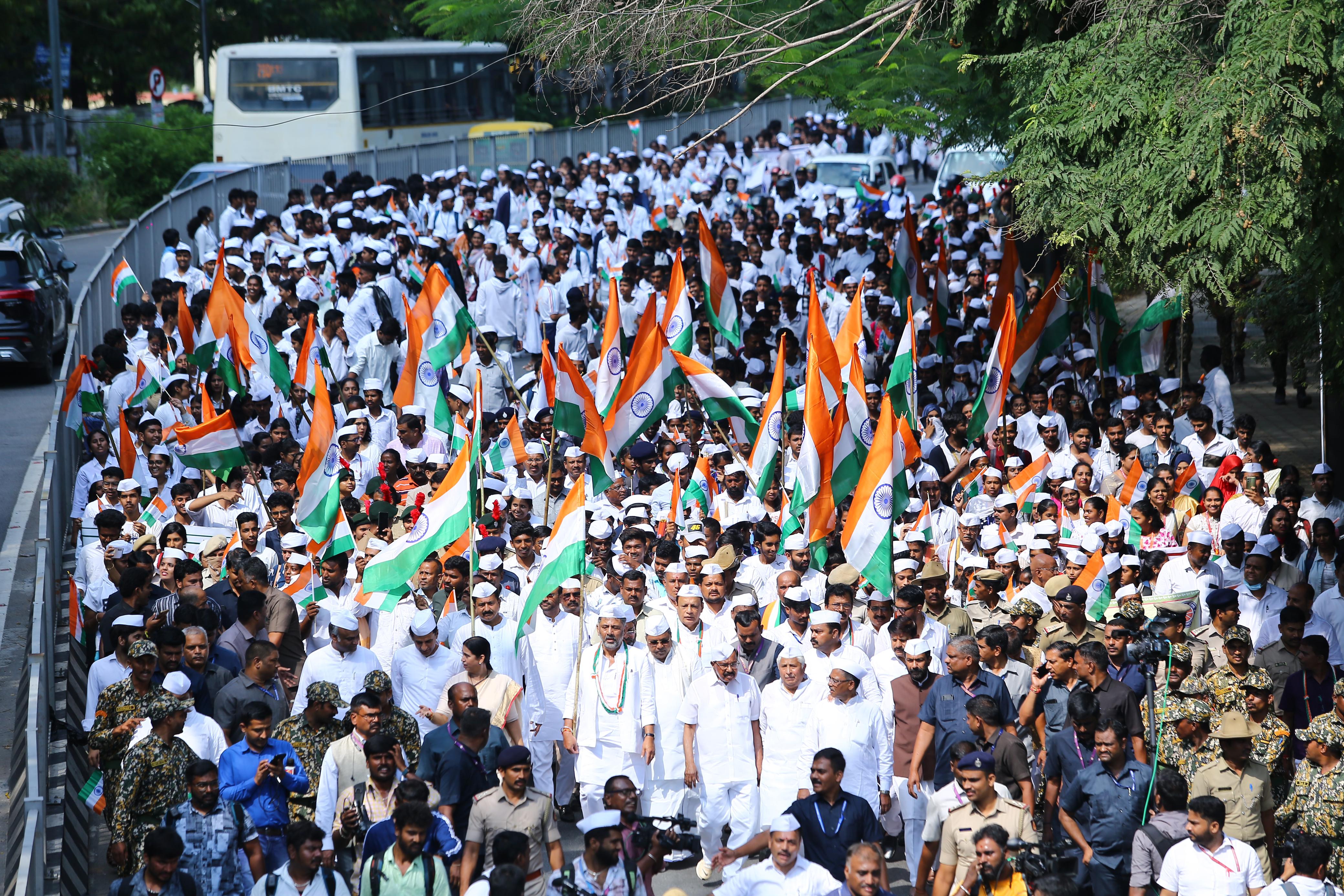 Congress leaders  Gandhi Jayanthi  CM Siddaramaiah and DCM Shivakumar  Bengaluru