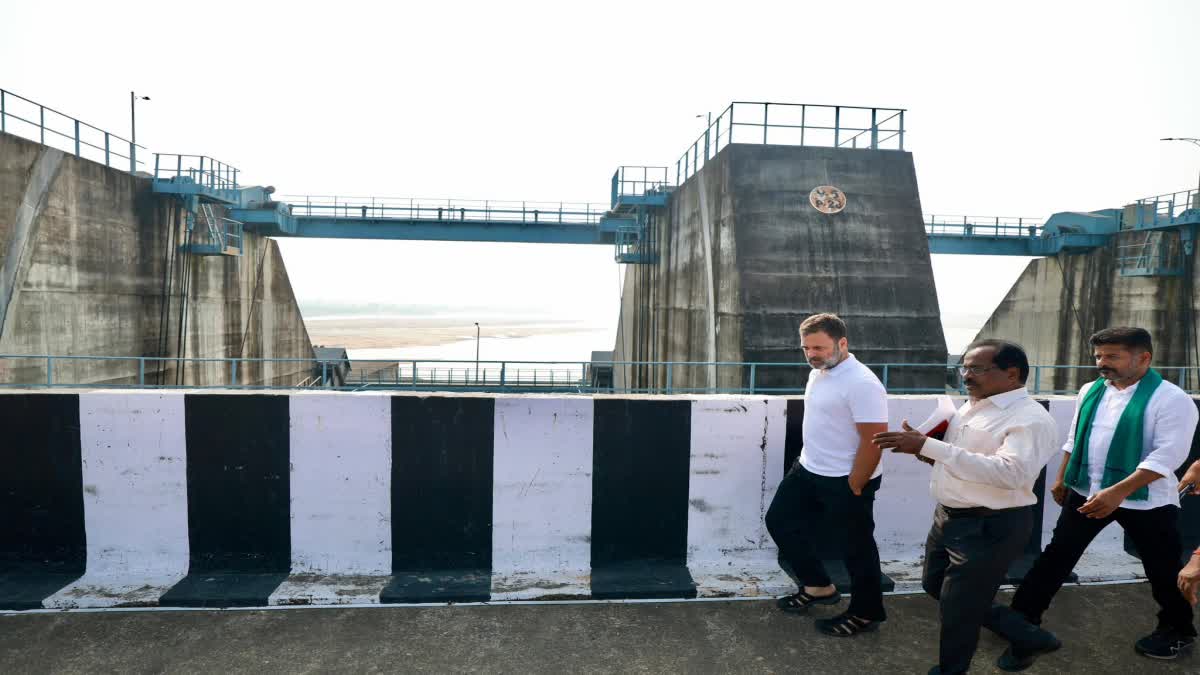 Rahul Gandhi Inspected Medigadda Barrage