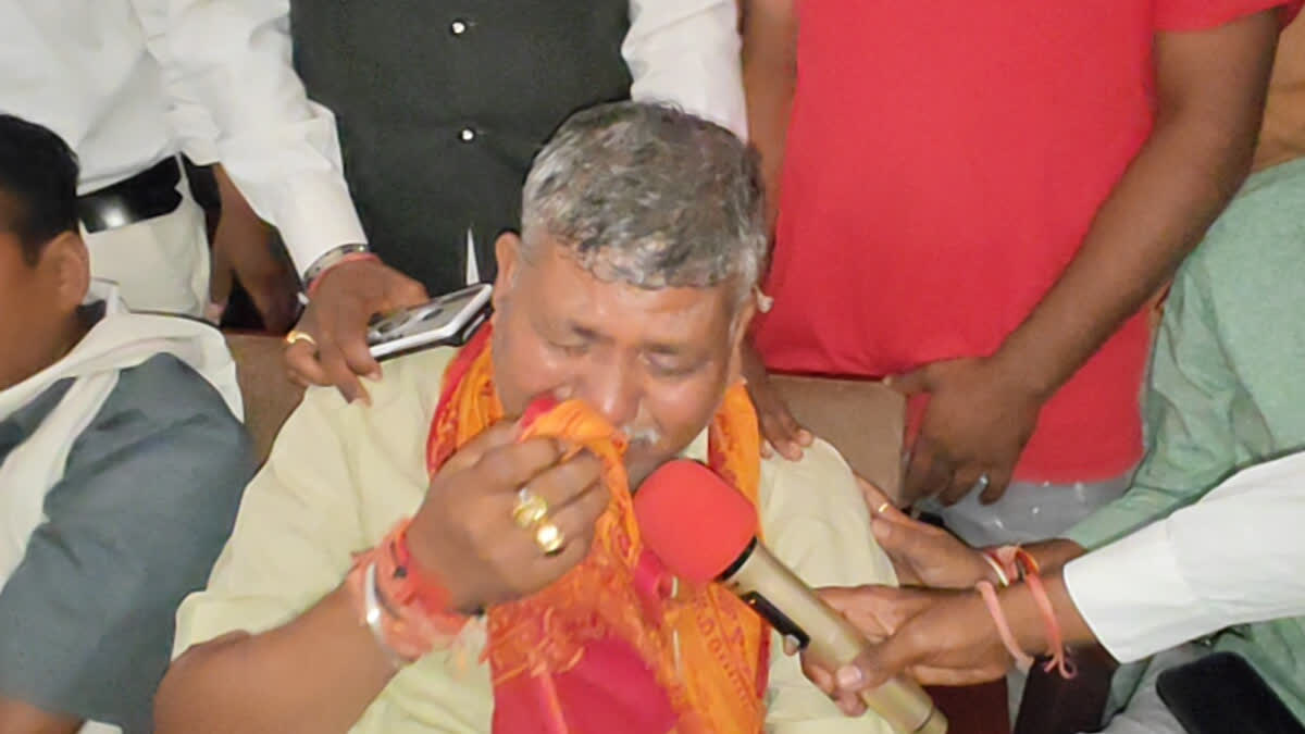 BJP leader breaks down in tears