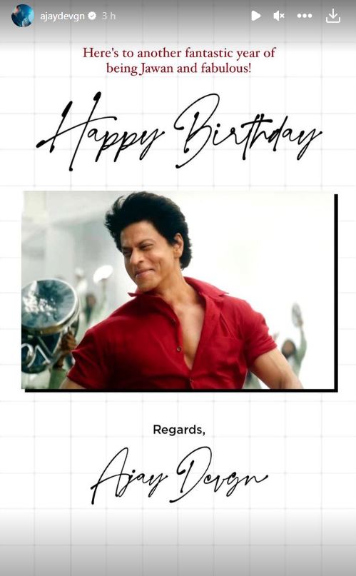 Ajay Devgn extends birthday wish to SRK on 58th birthday