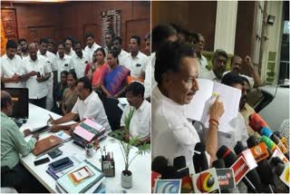 EX Minister MR vijayabaskar petitions the karur collector office