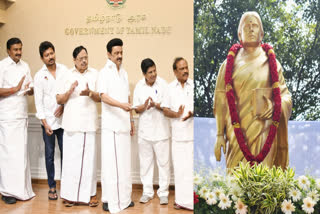 chief minister mk stalin unveiled the freedom fighter anjalai ammal statue located in cuddalore