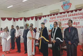 Governor Ravi awarded degrees to students at the 55th annual convocation ceremony of Madurai Kamaraj University