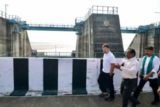 Rahul Gandhi visits Medigadda barrage