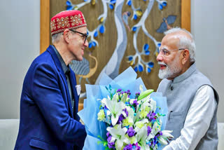 Jammu and Kashmir Chief Minister Omar Abdullah meets Prime Minister Narendra Modi, in New Delhi on Oct. 25, 2024.