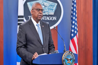 US Defense Secretary Lloyd Austin speaks during press briefing at the Pentagon on Wednesday