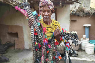 Glittering neck ornaments for cows for Govardhan Puja.