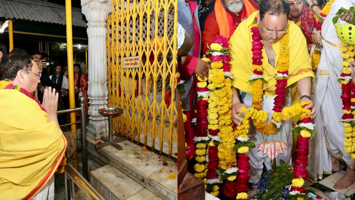 JP Nadda worshiped maa Pitambara temple