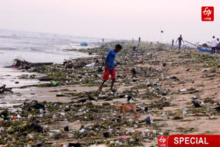 மெரினா கடற்கரையில் உள்ள குப்பை கழிவுகளை அகற்ற பொதுமக்கள் கோரிக்கை