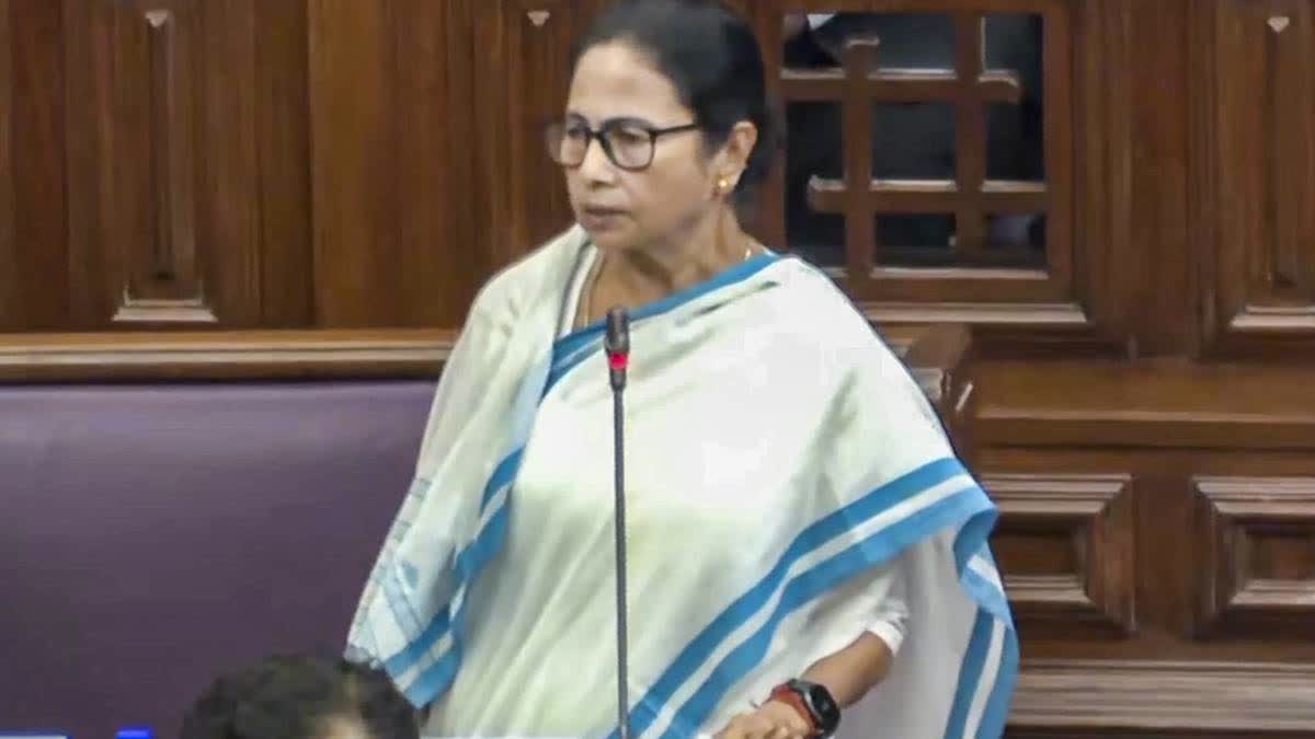 Mamata Banerjee speaks during a session in the state legislative assembly, in Kolkata, on Monday