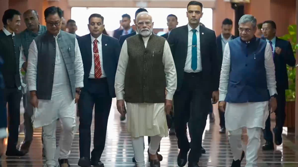 PM Modi and his Cabinet colleagues look at the 'Sabarmati report'