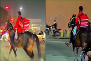 Food delivered on horse in Hyderabad