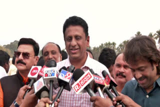 Higher Education Minister MC Sudhakar spoke to the media.