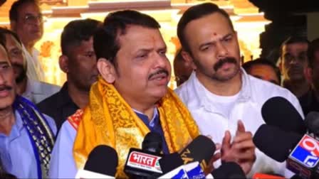 Deputy Chief Minister Devendra Fadnavis talking to the media