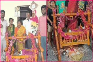 Couple Celebrated Cradle Ceremony For Calves In Vikarabad