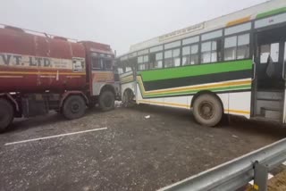 BATHINDA accident  DENSE FOG in north india  14 injured In punjab accident  north india dense fog accidents