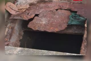 The lid of the sewage tank broke and the girl fell into the tank and died