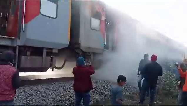 Fire in Running Train