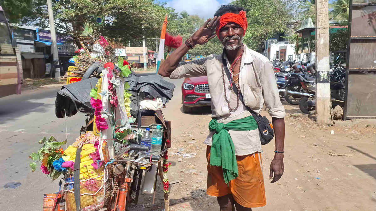 Lone cycle rider on mission to unite people