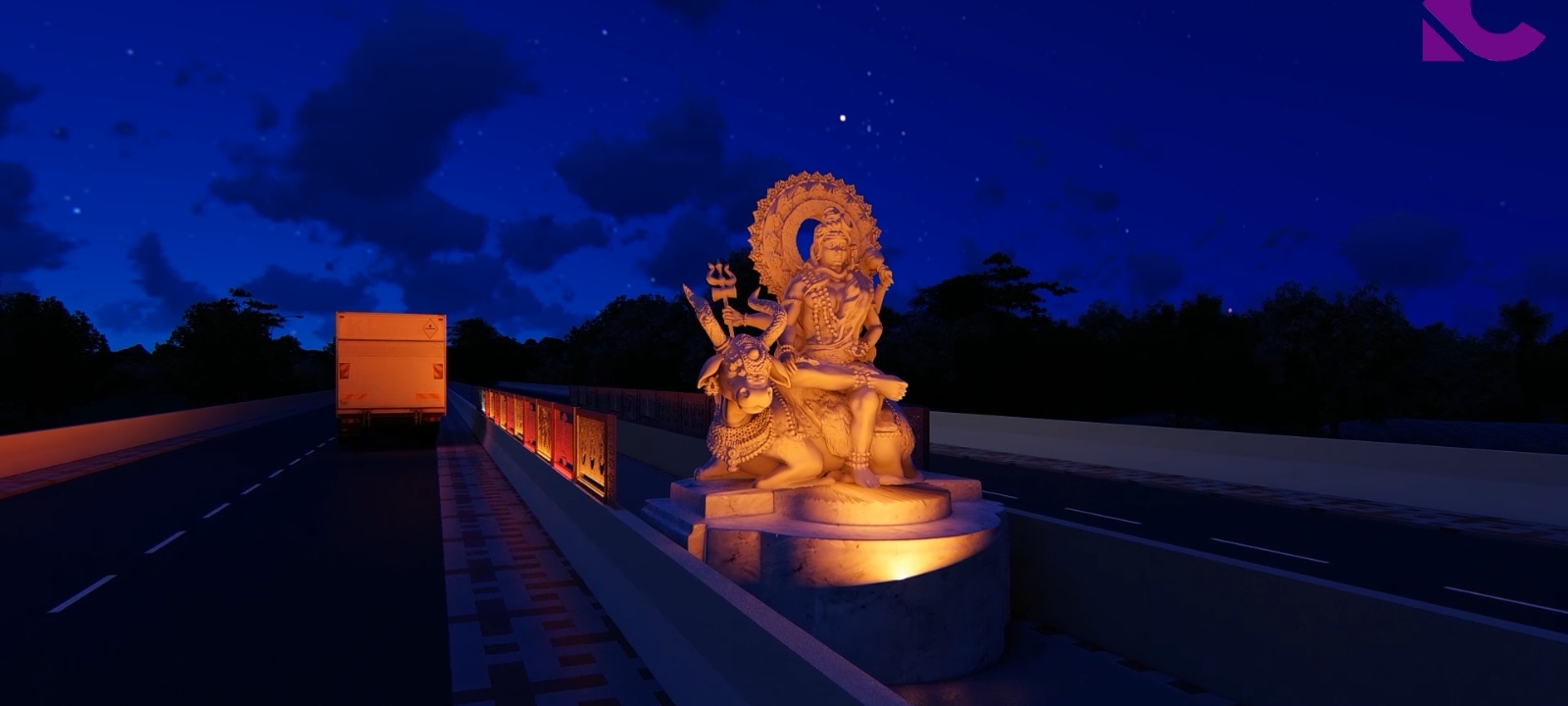 MAA NARMADA STATUE ON RIVER