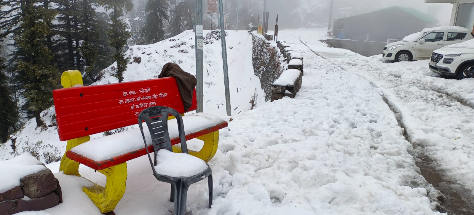 Snow cover on Chakrata hills