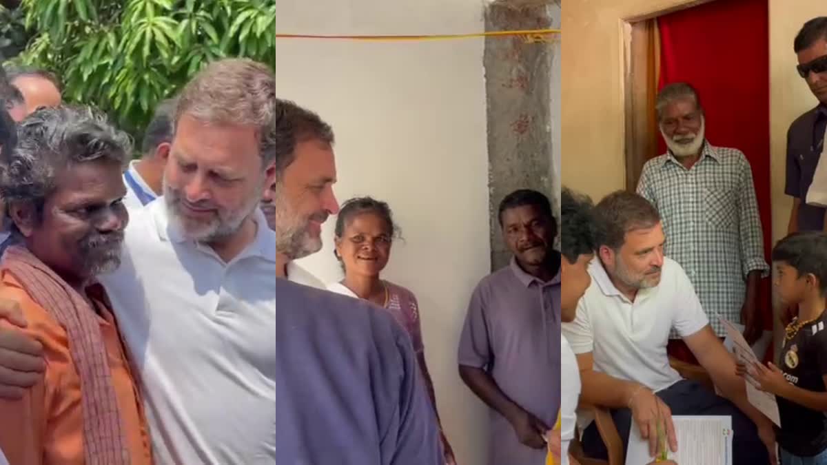 Rahul in Maravayal Paniya colony  Kalpetta  Voters  Loksabhapolls 2024