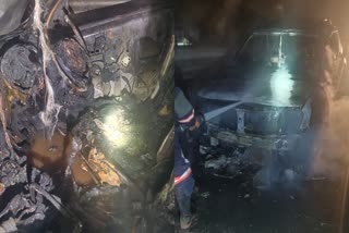 CAR BURN IN KOZHIKODE  FIRE FORCE  RUNNING CAR CAUGHT FIRE  SHORT CIRCUIT