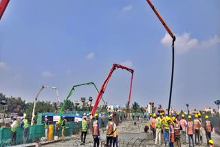 250 meter long skywalk construction